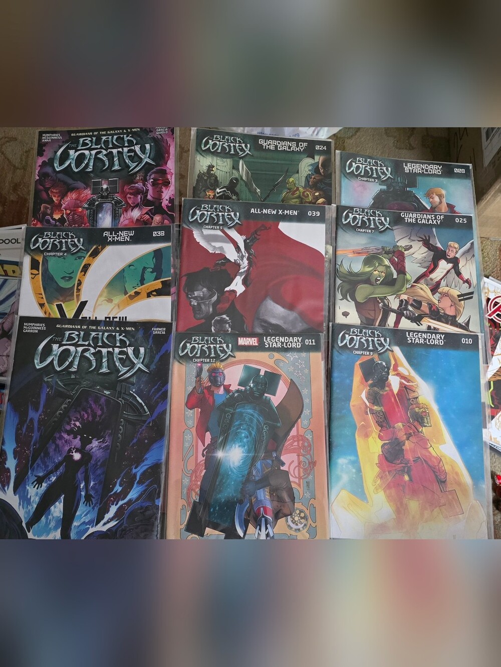 Marvel The Black Vortex Comic Book Lot Qty 9 Guardians of the Galaxy, X-Men Etc